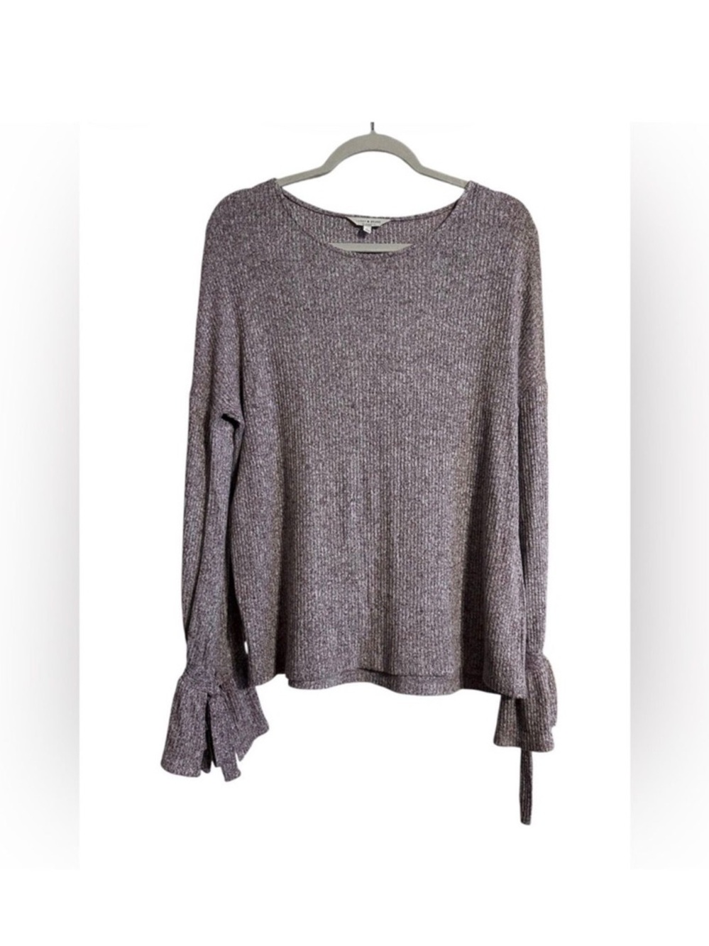 Lucky Brand Mauve Ribbed Knit Pullover/E071
